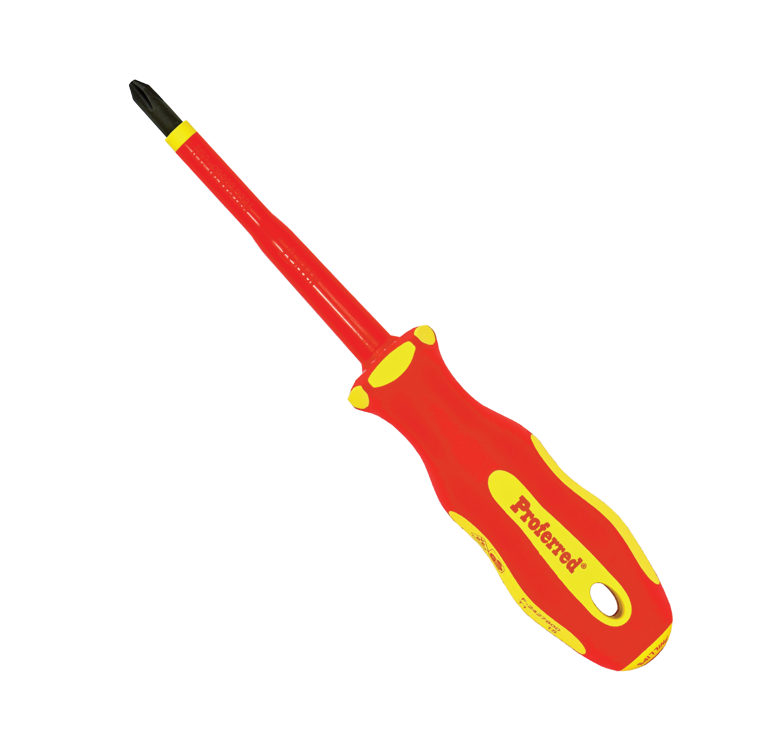 PROFERRED INSULATED (1000V) SCREWDRIVER - No. 3 (Phillips)x6&quot; Yellow PP &amp; Red TPV Handle