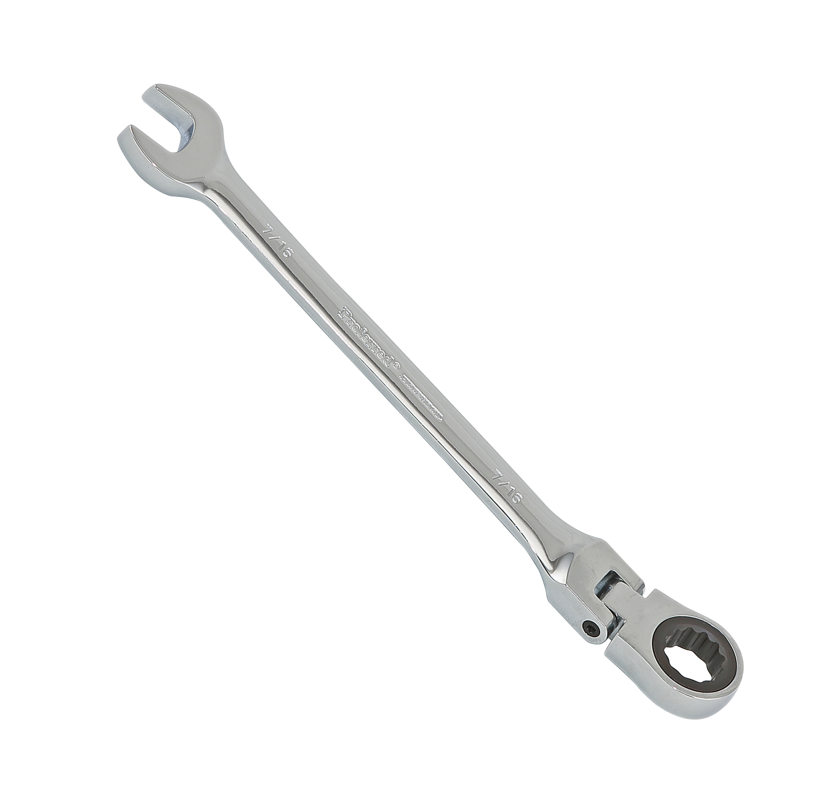 PROFERRED FLEX RATCHETING COMBINATION WRENCH, CHROME FINISH - 7/16&quot;
