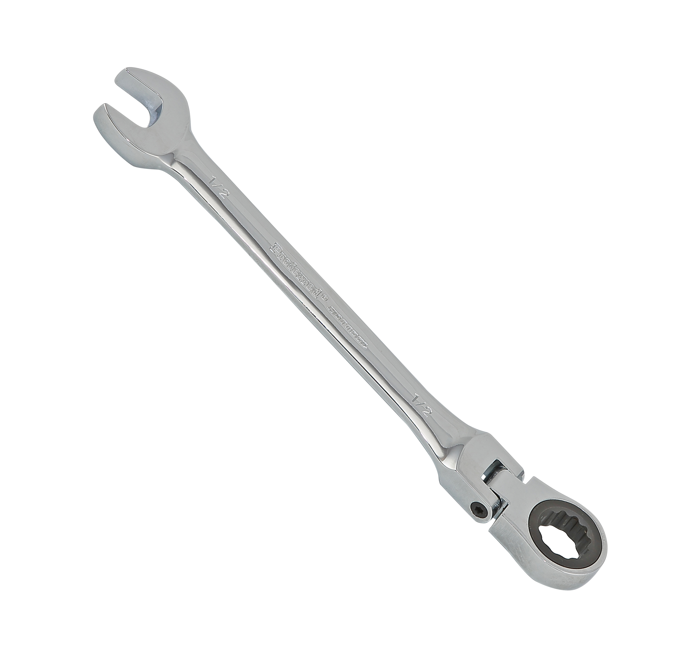 PROFERRED FLEX RATCHETING COMBINATION WRENCH, CHROME FINISH - 1/2&quot;