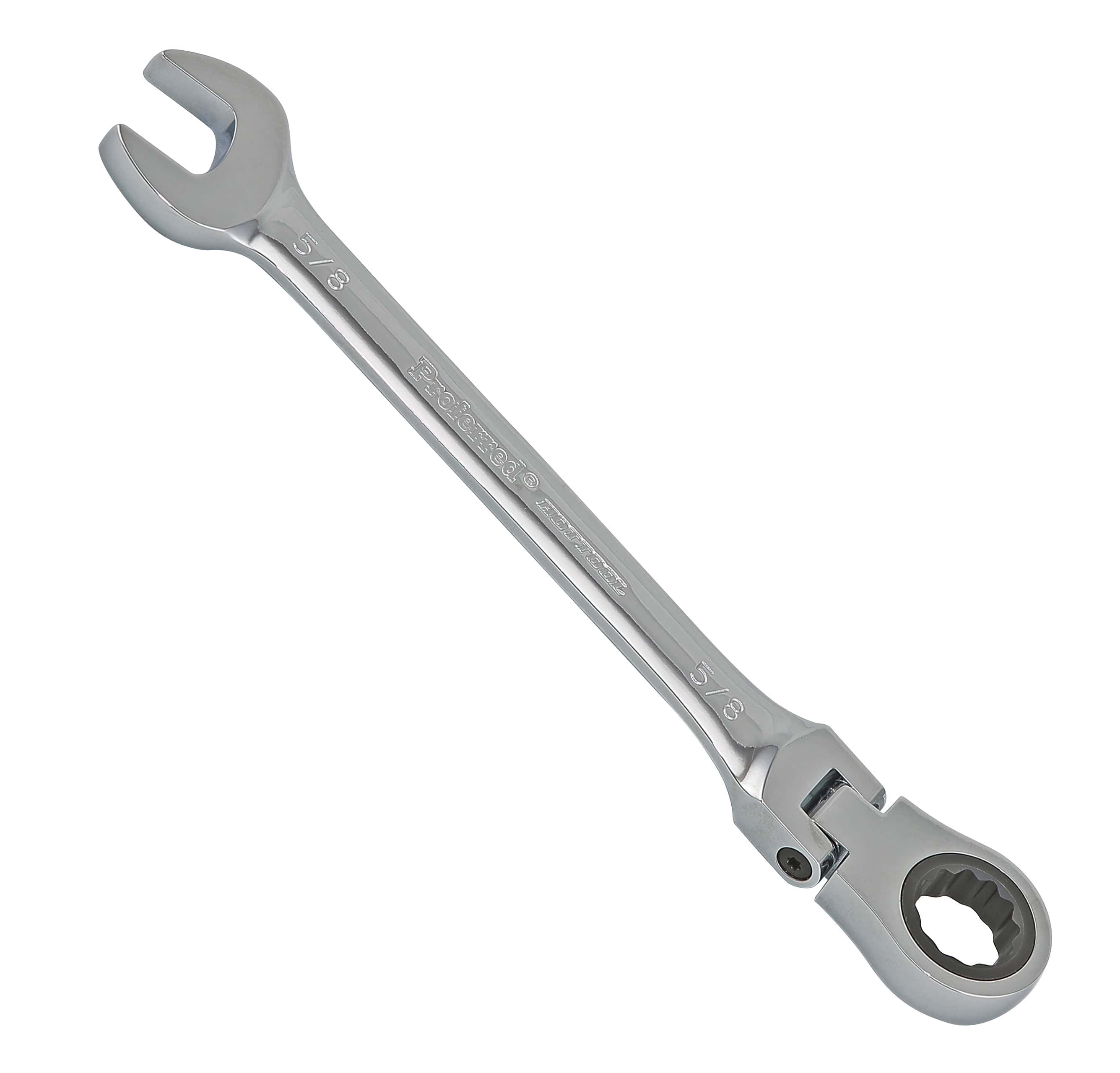 PROFERRED FLEX RATCHETING COMBINATION WRENCH, CHROME FINISH - 5/8&quot;