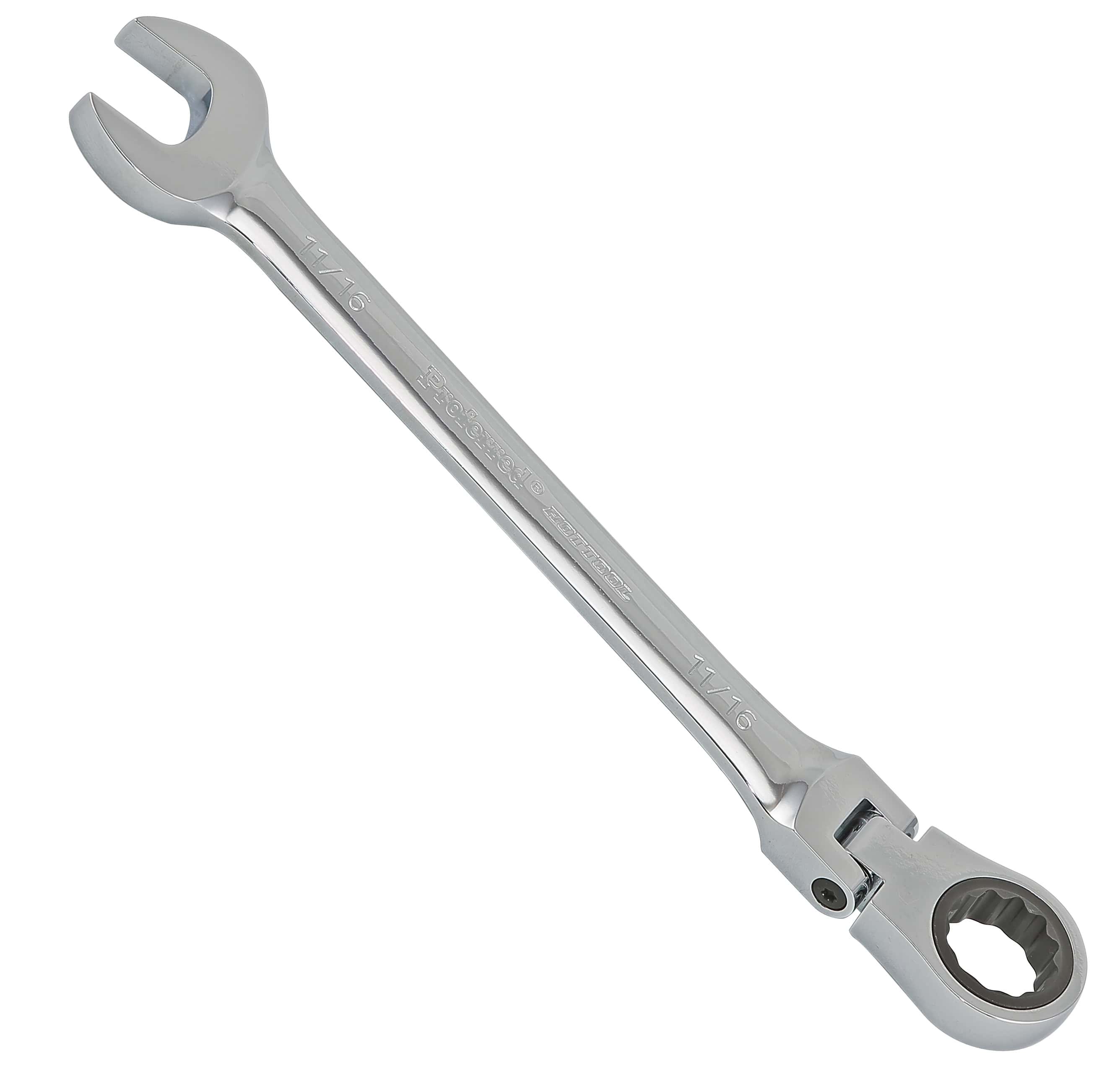 PROFERRED FLEX RATCHETING COMBINATION WRENCH, CHROME FINISH - 11/16&quot;