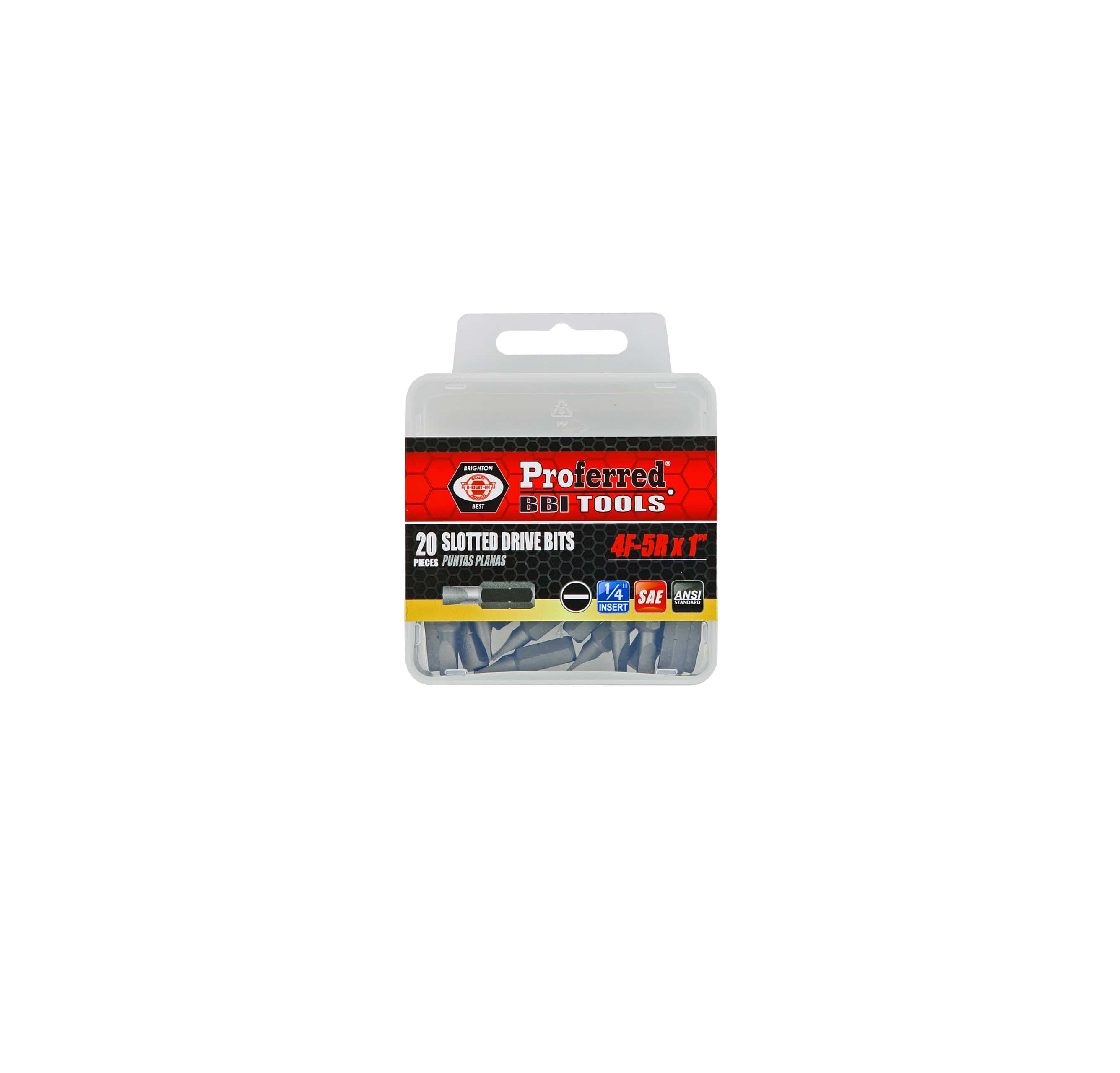 SLOTTED DRIVE BITS - 4F-5R,1&quot;,1/4&quot; Hex Shank