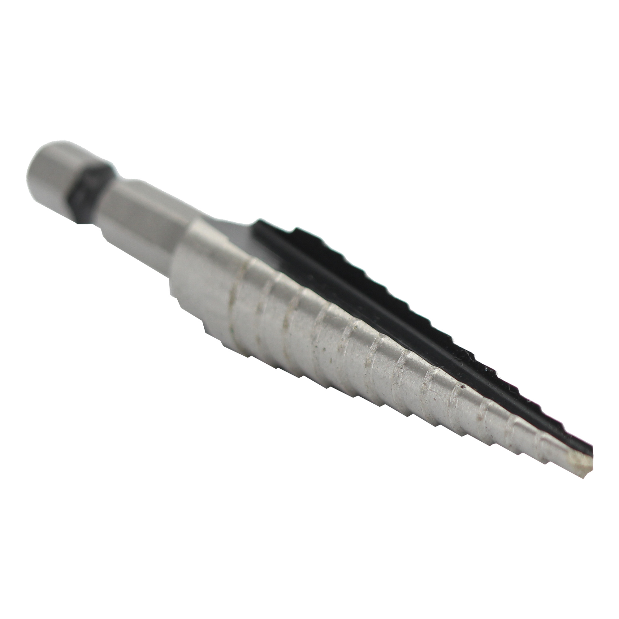 #1 HSS Quick Change Hex Shank Step Drill Bit (1/8"- 1/2 by 1/32")