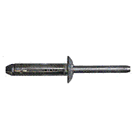 RV6676-8-8W BULB-TITE 1/4&quot; X 1.045&quot; (.250-.500 GRIP) STEEL-STEEL LOW PROFILE DOME HEAD W/WASHER