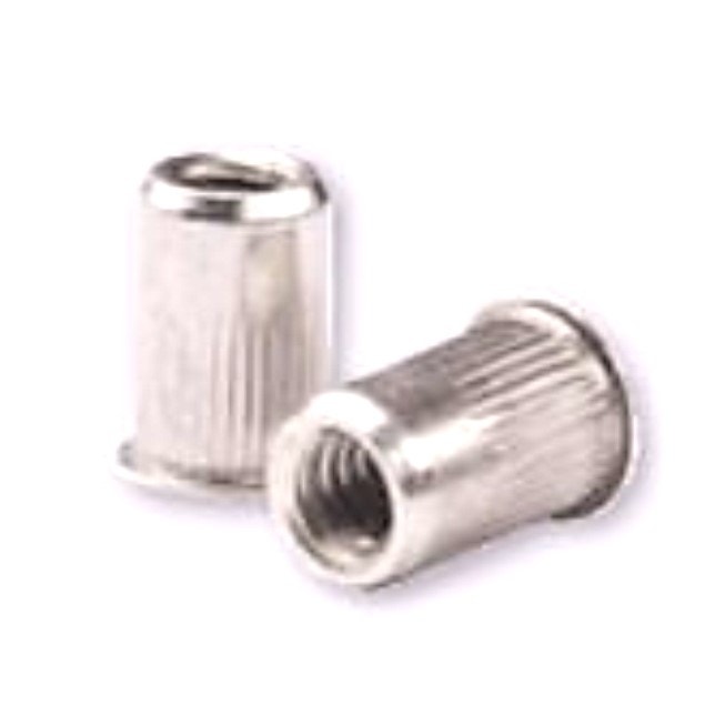 CAK2-610-6.6T, Rivetnut Insert, M6x1 ISO-5H (4.19-6.60mm Grip) Round Body Splined, Low Profile Hea