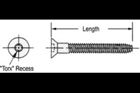 5/16-18X4 6LOBE TORX T40 FLAT HEAD TYPE F THREAD CUTTING SCREW PHOS OIL WAX