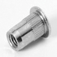 CF-TU-SM4UPO30R TU-SM4UPO30R, Rivetnut Insert, M4x0.07 ISO-5H (0.51-3.00mm Grip) Round Body Ribbed, Large Flange H