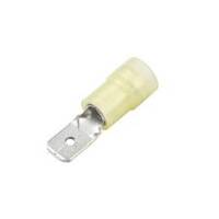 CF-633005 Nylon & Brass Sleeve Push-On Terminal, Male, Partially Insulated, .250", Yellow, 12-10 Ga (100 MIN)