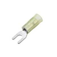 Nylon &amp; Brass Sleeve Spade Terminal, 6 Stud, Yellow, 12-10 Ga (100 MIN)