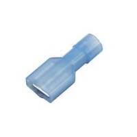 Nylon Push-On Terminal, Female, Fully Insulated, .250&quot;, Blue, 16-14 Ga (100 MIN)