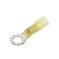 Heat Shrink &amp; Solder Ring Terminal, 10 Stud, Yellow, 12-10 Ga (10 MIN)