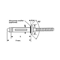 Gesipa Bulb-Tite Blind Rivets, RV6604-6-4W Blind Rivets; 3/16 Inch, (.187 Inch), (.062-.250 Inch G