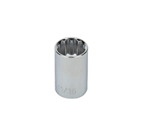 S23222 1/2" DRIVE SAE SOCKET - 11/16" STANDARD 12 Point