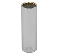S23322 1/2" DRIVE SAE SOCKET - 11/16" DEEP 12 Point