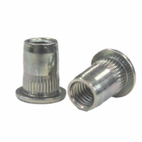 CF-TU-SM4UPO30RZT TU-SM4UPO30RZT, Rivetnut Insert, M4x0.07 ISO-5H (0.51-3.00mm Grip) Round Body Ribbed, Large Flange