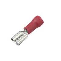 Vinyl Push-On Terminal, Female, Partially-Insulated, .187", Red, 22-18 Ga (100 MIN)