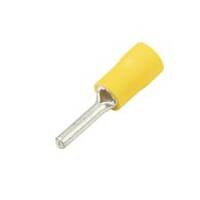 Vinyl Pin Terminal, Funnel Entry, Yellow, 12-10 Ga (100 MIN)