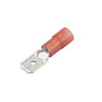 Nylon & Brass Sleeve Push-On Terminal, Male, Partially Insulated, .250", Red, 22-18 Ga (100 MIN)