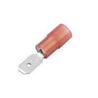 Nylon & Brass Sleeve Push-On Terminal, Male, Partially Insulated, .187", Red, 22-18 Ga (100 MIN)