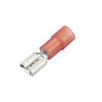 Nylon & Brass Sleeve Push-On Terminal, Female, Partially Insulated, .187", Red, 22-18 Ga (100 MIN)