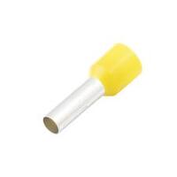 Insulated Wire Ferrule, Yellow, 10 Ga (6mm sq), 0.47" (12mm) Pin Length (100 MIN)