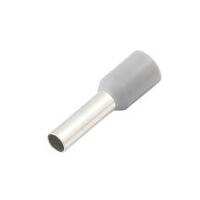 Insulated Wire Ferrule, Grey, 12 Ga (4mm sq), 0.39" (10mm) Pin Length (100 MIN)
