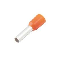 Insulated Wire Ferrule, Orange, 12 Ga (4mm sq), 0.39" (10mm) Pin Length (100 MIN)