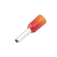 Insulated Wire Ferrule, Red, 18 Ga (1mm sq), 0.24" (6mm) Pin Length (100 MIN)