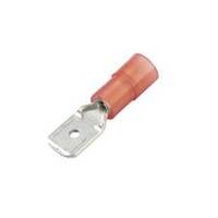 Nylon Push-On Terminal, Male, Partially Insulated, .250", Red, 22-18 Ga (100 MIN)