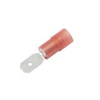 Nylon Push-On Terminal, Male, Partially Insulated, .187", Red, 22-18 Ga (100 MIN)