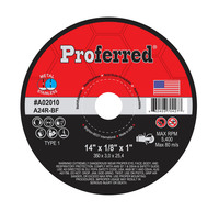 A02010 ABRASIVE PORTABLE HIGH SPEED GAS SAW WHEELS - 14" x 1/8" x 1" Type 1, A24R