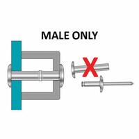 CF-ABA6SAC Huck Auto-Clamp ABA6SAC Short-Grip Mate Rivet; 1/4 Inch (0.250 Inch), Large Flange Head, Aluminum/