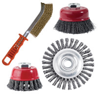 C39130 STAINLESS STEEL WIRE BRUSH - 4" STRINGER BEAD WHEEL STAINLESS STEEL WIRE BRUSH (.02 Wire