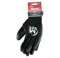 M05103 PROFERRED INDUSTRIAL GLOVES - L BLACK PU COATING / BLACK NYLON