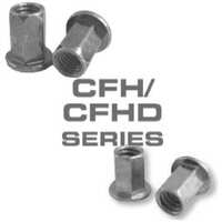 CFH2-3716-115, CFH Rivet Nut 3/8-16 UNC, [.030-.115 Grip Range] Large Flange Head, Full Hex Body,