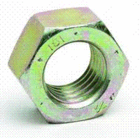 .24CFHNCL10Y M24 -3.0 METRIC CLASS 10 HEX NUT,COARSE, DIN 934 ZINC-YELLOW